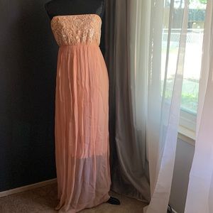 Amita Naithani Strapless Embellished Maxi Dress
